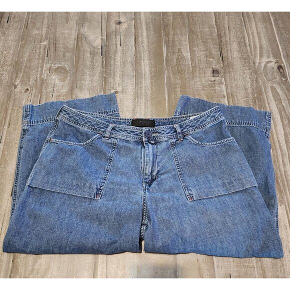 Riveted By Lee Womens Denim Wide-Leg Cropped Jeans 16 M 100% Cotton - Picture 2 of 10